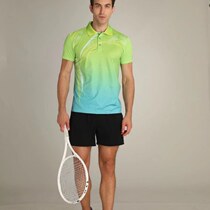 Jiamusi summer short sleeve quick-drying breathable lapel color suit tennis suit casual sports suit for men and women of the same age