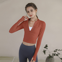 Fitness clothes womens half zipper autumn coat tight slim long sleeve yoga clothes running sports shirt fitness clothes
