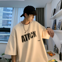 European and American Tide Cards T-shirt Men Summer Loose Oversize Short Sleeve Design Sensation Small Crowd American Retro 70% Sleeves