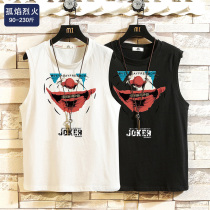 Summer Vest Mens Boomer Personality Trends Ins Clown Sleeveless T-shirt Fat Subs Plus Mast Code Loose Pure Cotton Sill