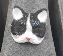 Black cat pure hand-painted pulp mask cat props childrens performance tiara animal stage show Halloween