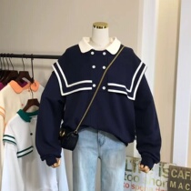 Large size womens design sense niche color color sweater womens spring and autumn 2021 New Korean loose lazy style top