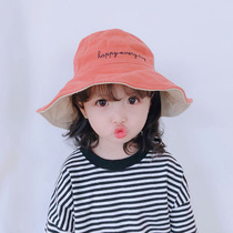 South Korea SZ summer childrens fisherman hat girl Japanese double-sided sunscreen thin sun hat girl cute super cute