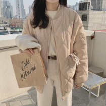 Autumn and winter corduroy pocket cotton-padded women winter New loose Korean version Joker long sleeve diamond jacket coat