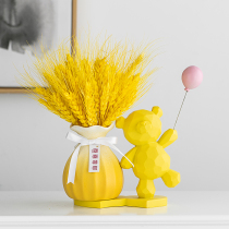ins wind dried flower ceramic vase light luxury living room desktop home flower arrangement barley ear cashier decoration