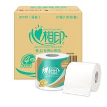 Heart print roll paper 180g27 roll whole box with core toilet paper household large roll paper batch toilet paper toilet paper napkin