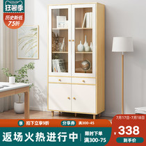 Bookcase with glass door shelf Floor-to-ceiling display cabinet Wall locker Bookshelf Living room storage cabinet locker