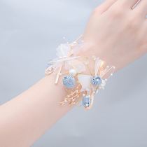 Bride wedding bridesmaid group wrist flower Super fairy sister wedding hand flower high-end Sen department Korean high-end small fresh