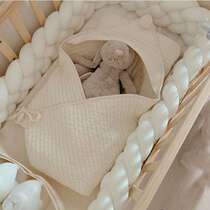South Korean ins Four Twist Flowers Bed Siege Newborn Baby Crashworthy bed leaning on knotted fence Soft bag baby to protect bed
