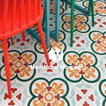 Spanish hipster tiles 200 tile floor tiles antique living room balcony non-slip floor tiles cement small tiles