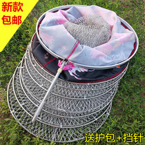 Special price black pit fish protection net bag power polo racket line woven anti-hanging quick dry stainless steel ring fishing protection net fishing net bag