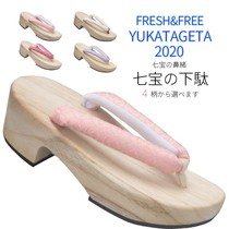 Evening with slippers female summer wear high heel Japanese Lady Flip-flops wooden clogs ultra light not grinding feet
