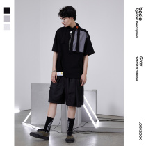 bosie Gray2021 summer new short sleeve polo shirt men couple shirt collar loose lapel top women