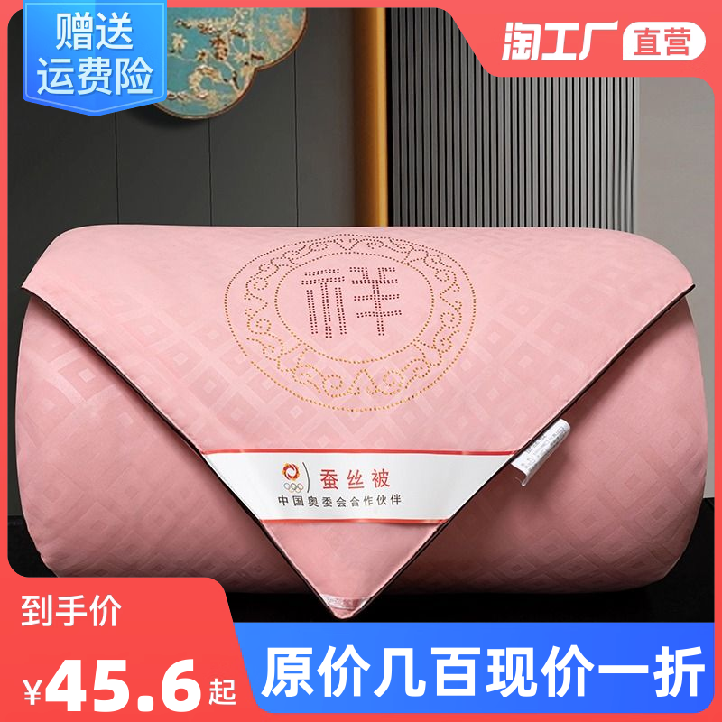 正品蚕丝被桑蚕丝全棉春秋被空调被二合一子母被单双人加厚冬被芯
