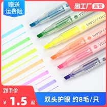18 fluorescent pen marker pen students with a note focus obsessive compulsive disorder note pen color coarse scratches focus Yingguang silver light to make notes