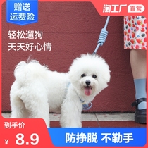 Pet out of the traction rope Rope set for small and medium-sized dogs with a dog leash Teddy bear walking rope chest strap