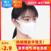 3D three-dimensional mask summer thin female summer male tide sunscreen mouth earmuffs breathable white non-earring small face net red