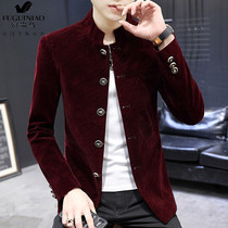 Rich bird mens Korean version of stand-up collar suit Mens autumn tunic casual single west top Small suit Tang jacket