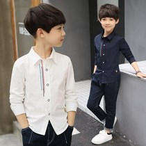 Bala Bala Child White Shirt Boy Pure Cotton Lining Long Sleeve 2022 New Boy Foreign Air Blouse Big Boy