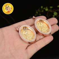 Saint Prajna takes photos of Buddha statue gawu box new pure copper rose gold pendant accessories
