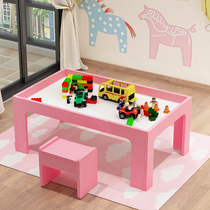 Building block table solid wood multifunctional sand table childrens puzzle game table baby early education space sand color mud toy table