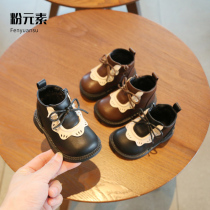 Winter female baby cotton shoes one year old child short boots warm plus velvet shoes autumn and winter leather boots baby shoes soft bottom toddler