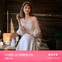  Man Tingfang (Berlin girl)light wedding dress Bride summer French engagement white small dress skirt female toast service