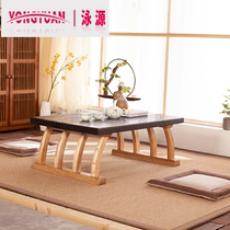 Tatami table bay window small coffee table Japanese tea table Zen household simple solid wood low Kang table Windowsill Chinese study table