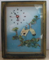 Cultural Revolution Shanghai Electric Clock Factory Diamond brand shell inlaid pine crane pattern electric wall clock
