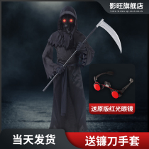 Halloween childrens costume black cloak vampire horror skeleton demon death ghost costume props Cape