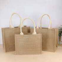 Custom non-printed linen bag Canvas bag MUJI portable jute bag MU shopping JI linen bag custom