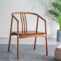 New Chinese solid wood dining chair Wujin wood tea chair Simple armchair Household leisure backrest chair Modern desk chair