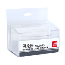 Deli 7621 7623 Flipped business card case large capacity plastic transparent business card holder for easy access