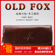 OLDFOX old Fox pipe bag pipe accessories retro leather single bucket carrying case multifunctional pipe bag