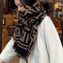 2021 new scarf womens winter warm scarf premium feel imitation cashmere presbya big wool shawl tide