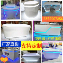 Exhibition display stand mobile phone computer table special-shaped luminous Booth Creative Technology Exhibition Hall showcase cabinet baking paint customization
