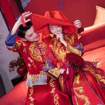 2021 New Xiuhe Costume Mens Chinese Wedding Toast Red Tang Costume Robe Horse Coat Performance Costume Brother Costume