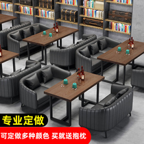  Industrial style Restaurant Cafe pavilion Milk tea shop Wrought iron card seat sofa Leisure bar Sake bar Commercial table and chair combination