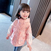 Girl coat spring and autumn 2021 new female baby Foreign style sports assault clothing children fashionable autumn clothing childrens windbreaker