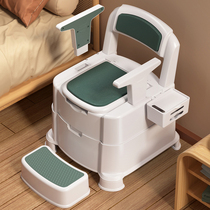Elderly sitting defecating chair Home mobile toilet reinforced large toilet disabled elderly rural use anti-slip simple chair