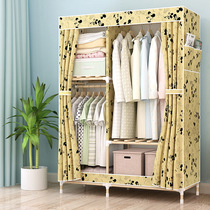 Length 100 width 45 height 175cm simple Oxford cloth wardrobe solid wood fabric zipper clothes storage cabinet 1 m