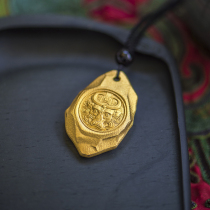 Zodiac pendant Tiantie gold beige gold 999 full gold Year of Life pendant official necklace for men and women