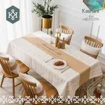 Japanese-style Nordic modern simple cotton linen waterproof and anti-scalding table tablecloth fabric cotton linen ins table mat coffee table tablecloth