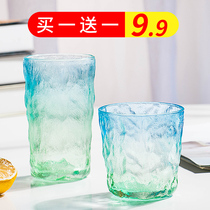 Gradient color Glacier pattern glass Female summer ins wind high face value water cup Wine glass Net red advanced sense of color cup