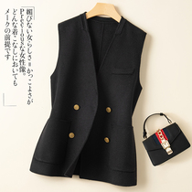 Autumn and winter new double-sided cashmere vest Vest Womens vest short sleeveless outer horse clip waistcoat