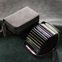 Card bag new 2021 small female ultra-thin mens small wallet card holder Womens card bag one-piece anti-degaussing
