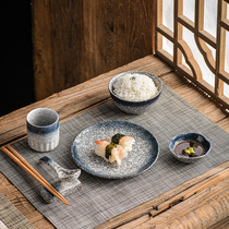 Japanese retro ceramic hot pot restaurant hotel home Net red hotel single edible commercial Table tableware set