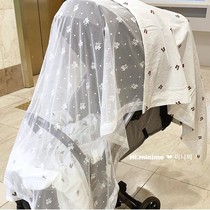 Korea ins stroller mosquito net full-face universal baby embroidery anti-mosquito curtain cart sunscreen breathable mosquito cover