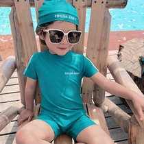 Childrens swimwear quick-drying boys sunscreen one-piece swimsuit male baby summer fashion boy 2021 new mens summer