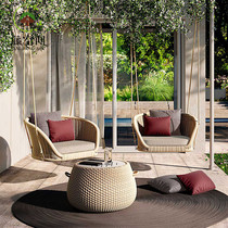 Balcony hanging hanging basket net red outdoor Nordic autumn Thousand rocking chair Courtyard Villa single rattan choreography Nestled for leisure